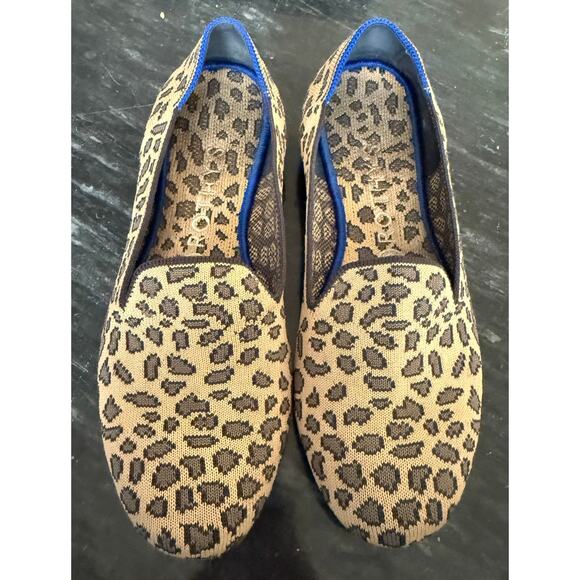 Rothy's Limited Edition Tan Cheetah Print Loafers Comfy Walking Work Slip On-8 - Picture 2 of 7